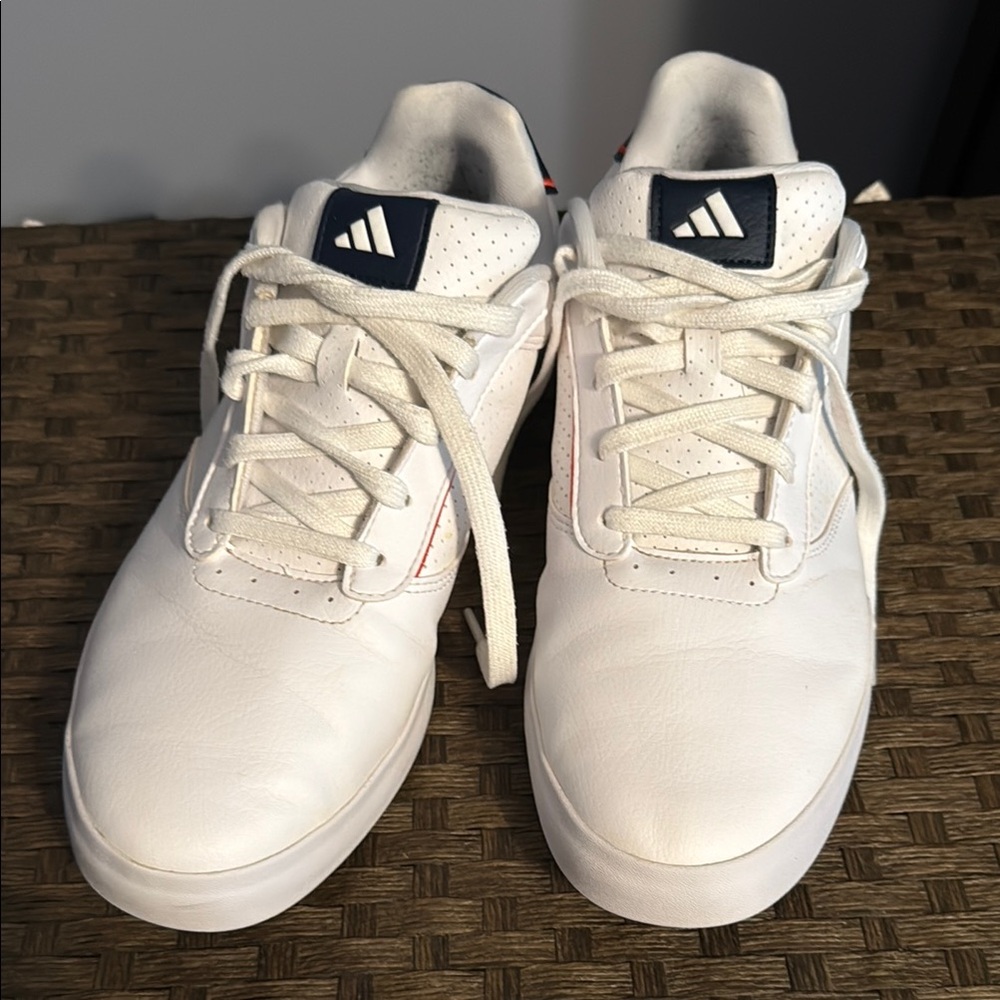 Adidas White spikeless golf shoes